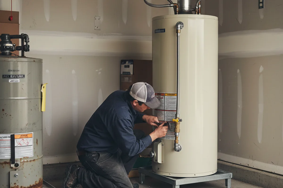 Water heater and shutoff valve replacement in Thomasboro